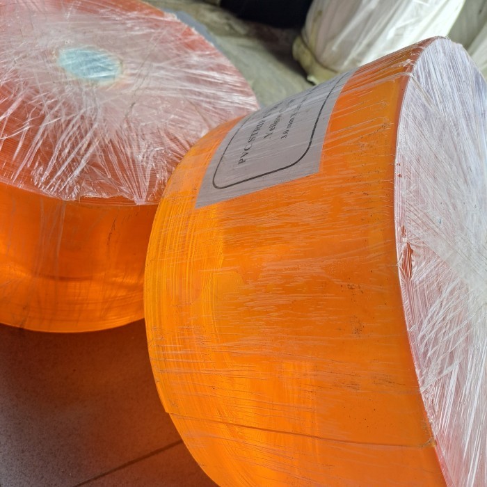 Tirai Pvc curtain kuning/pvc curtain orange 3mm 20cm x 50 meter