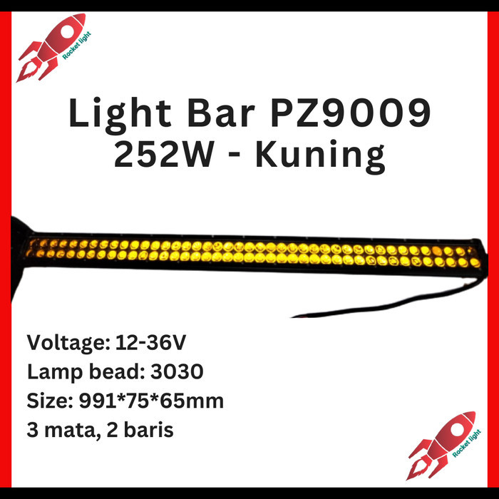 Lampu Sorot LED Bar Mobil LED Lightbar Offroad Runlai 252 watt kuning