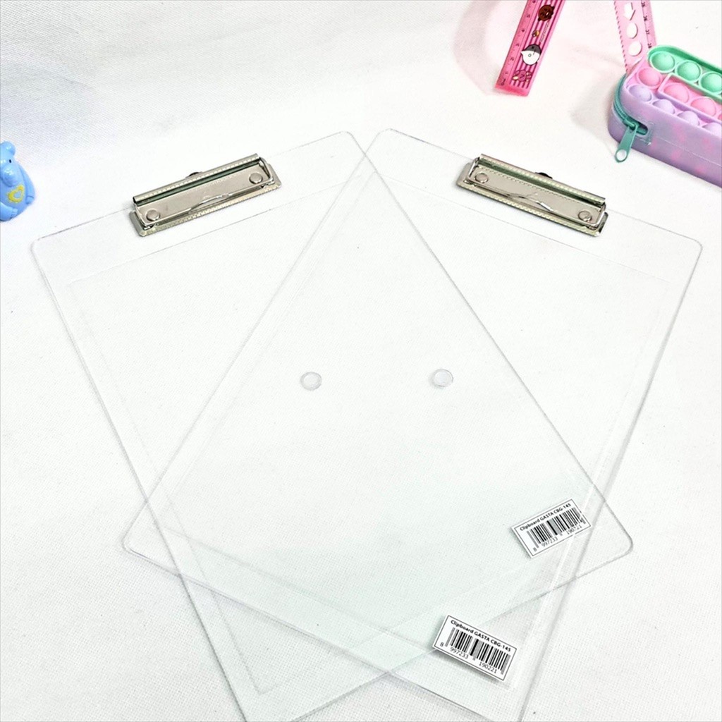 

STESSI Clipboard Plastik/ Papan Jalan/ Papan Ujian/ Clip Board/ Bening/ Transparan