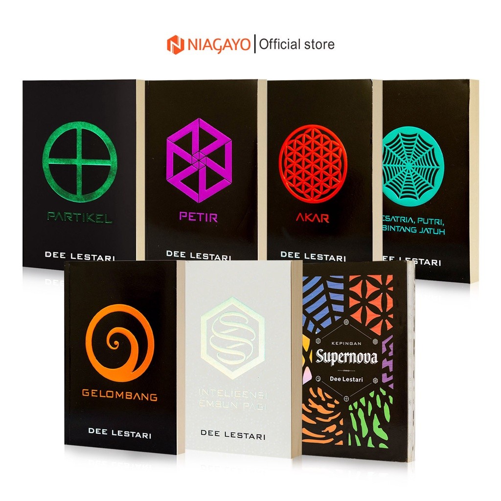 Buku Novel Indonesia Dee Lestari : Suoernova Kesatria Putri dan Bintang Jatuh / Supernova Akar / Sup