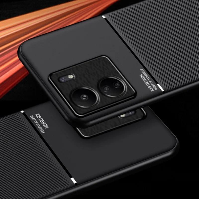 Casing HP Slim Lightweight Leather Criss-cross non-slip Car Magnetic Shockproof Case for Redmi 13C 1