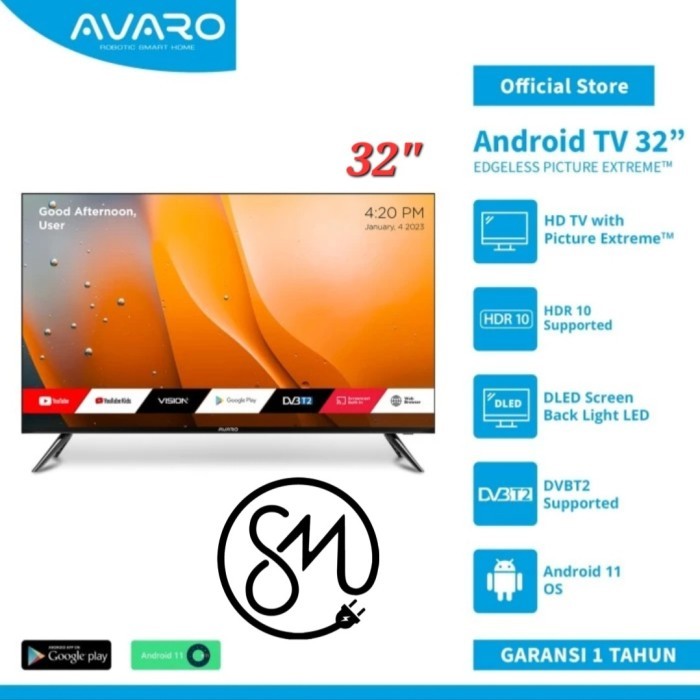 LED TV AVARO 32 inch T32A Android 11 smart Digital