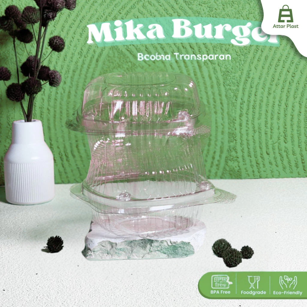 Mika Burger Bening Transparan / Tempat Burger / Tray Burger / Mika Bolu / Mika Hamburger