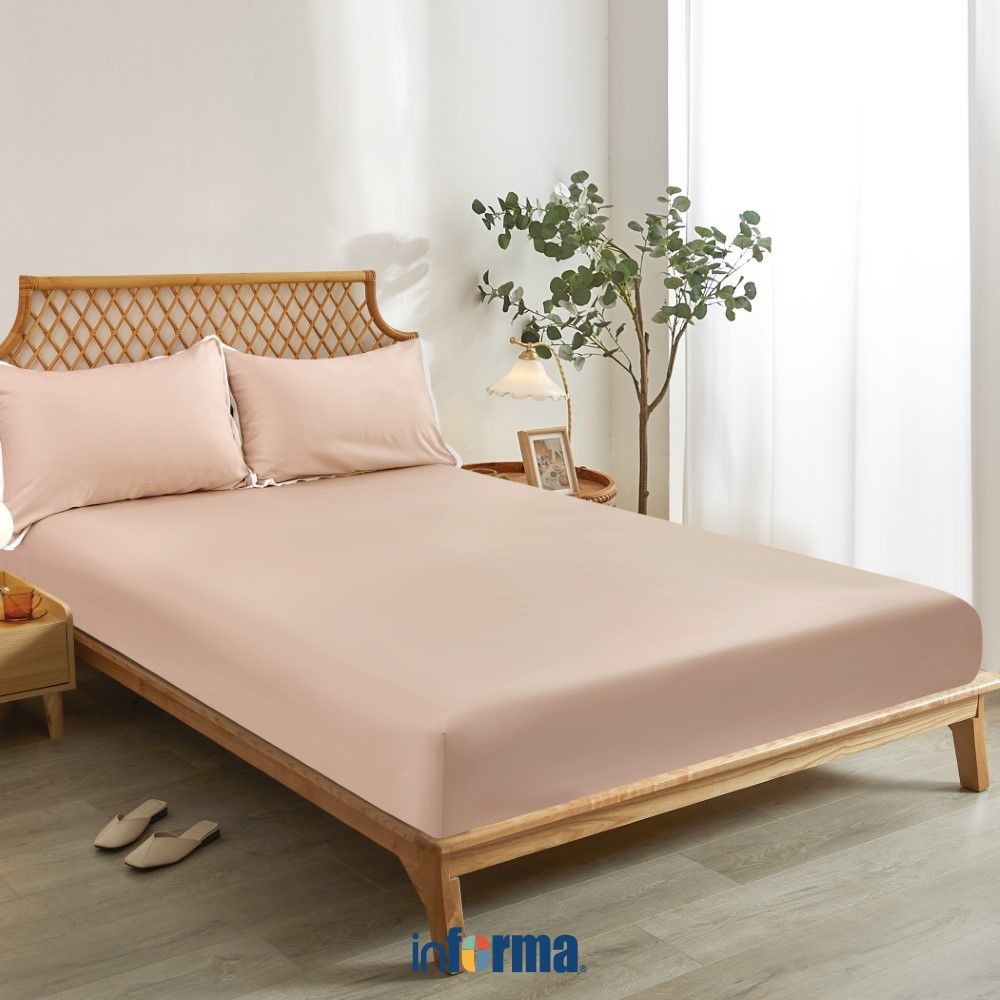 Informa Set Seprai Bamboo - Peach King Queen Single 200x200 180x200 160x200 120x200 Sprei Seprei She
