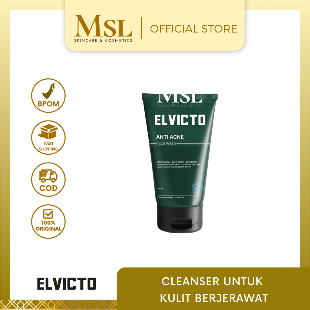 MSL - ELVICTO Acne Fight Face Wash 100ml Original - ELVICTO ANTI ACNE FACE WASH | Facial Wash Pria u