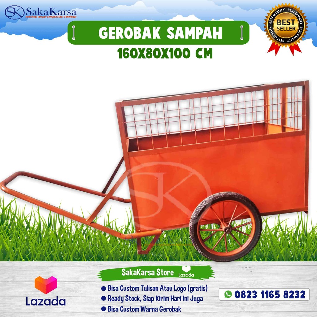 GEROBAK SAMPAH CUSTOM BERKUALITAS GEROBAK KEBERSIHAN