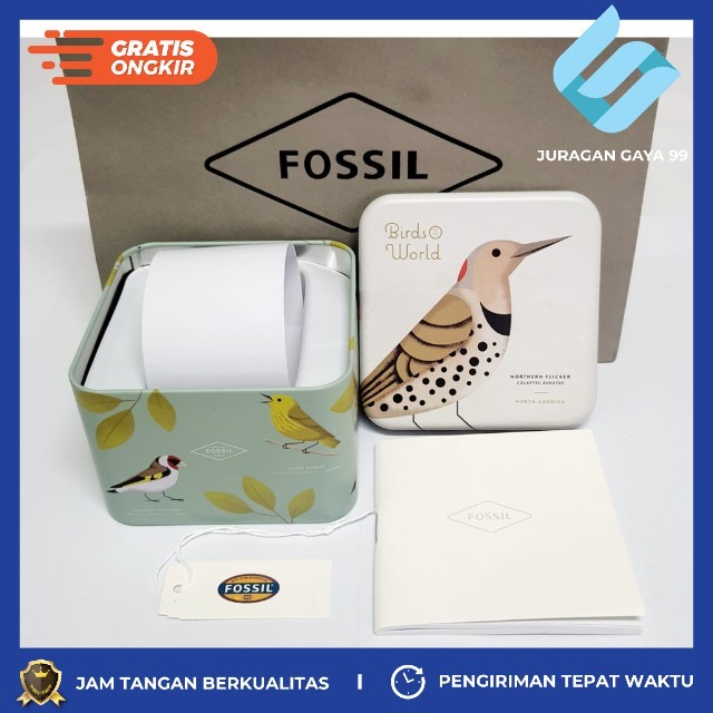 Box Fossil Kaleng / Box Fossil / Box Posil / Box F-ossil / Fossil / Lengkap Dengan Buku Dan Paper Ba