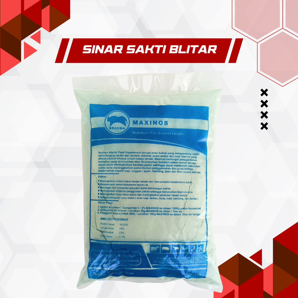 Maxinos 1kg Susu Ternak Kemasan untuk Pengganti Susu Indukan