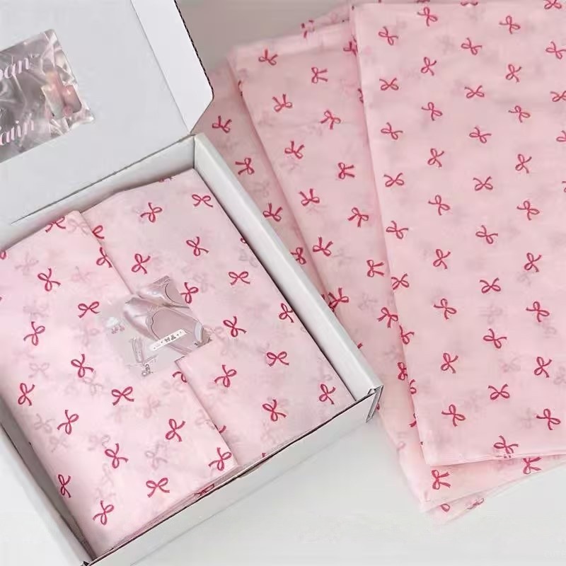 

10Pcs Pink Bowknot Sydney Paper Hand-Kneaded Paper Cotton Paper Bouquet Flower Wrapping Paper Small Gift Packaging Paper