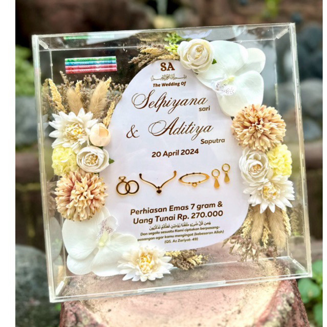 MAHAR UANG MURAH mahar akrilik 30x30 | Mahar transparan | Mahar custom