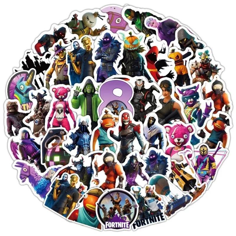 

50pcs Fortnites Anime Sticker Fortnight Pvc Waterproof Graffiti Cartoon Battle Royale Decals Kids Classic Toys Cute Stationery