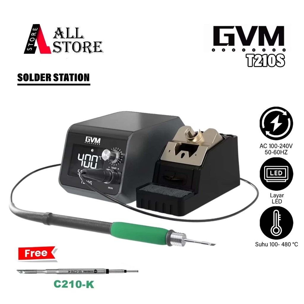 GVM T210S SOLDER STATION ORIGINAL - SOLDER LAYA LED LCD - SOLDER CEPAT PANAS TEKNISI PONSEL HANDPHON