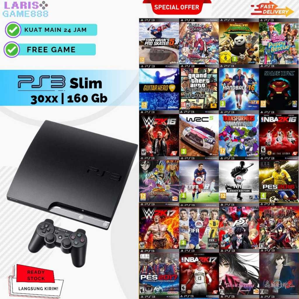 PS3 Slim 160GB - Playstation 3 Slim 160 GB - PS3 Slim 160GB Fullgame Game Playstation PS 3 SonyCO