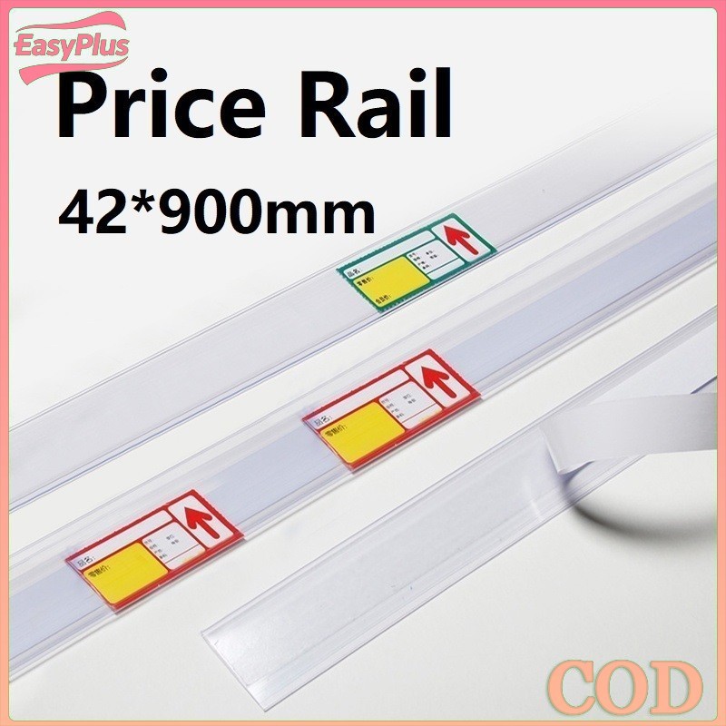 

Price Rail Shelf/Double Tape PVC 90cm×42mm/Pemegang Label Harga/Pemegang Label Supermarket-Easyplus