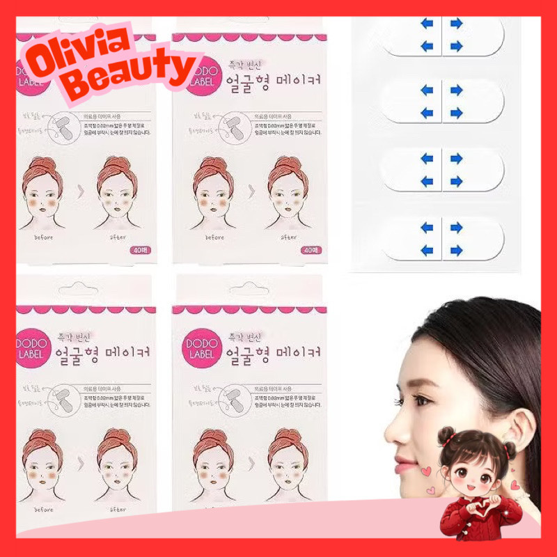 

DODO LABEL V Shape face lift tape sticker label tape Stiker Penirus wajah vshape 1 box isi 40 pcs - OLIVIA Beauty