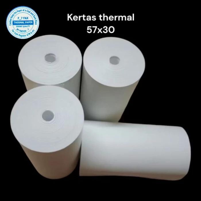 

f z e Kertas Struk Kasir Paper Roll 58x30 Termal EDC Thermal Printer Mini Bl HitamNG