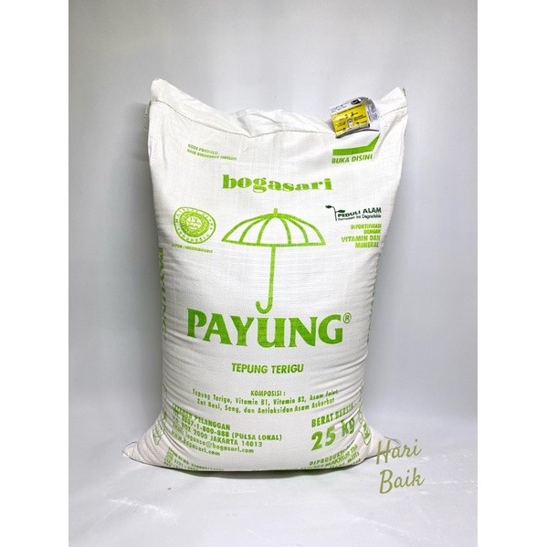 

Tepung Terigu Payung 25kg (gosend/grab only)