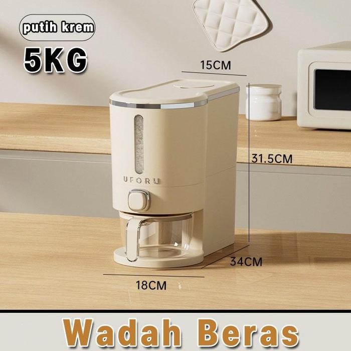 

[BERGARANSI] Harga Promo Tempat Beras Kacang 5kg / 10kg Rice Box Tempat Penyimpanan Makanan Rice Storage/Dispenser Beras Full Tertutup Anti Kutu Debu - 5kg Berkualitas Paling Dicari