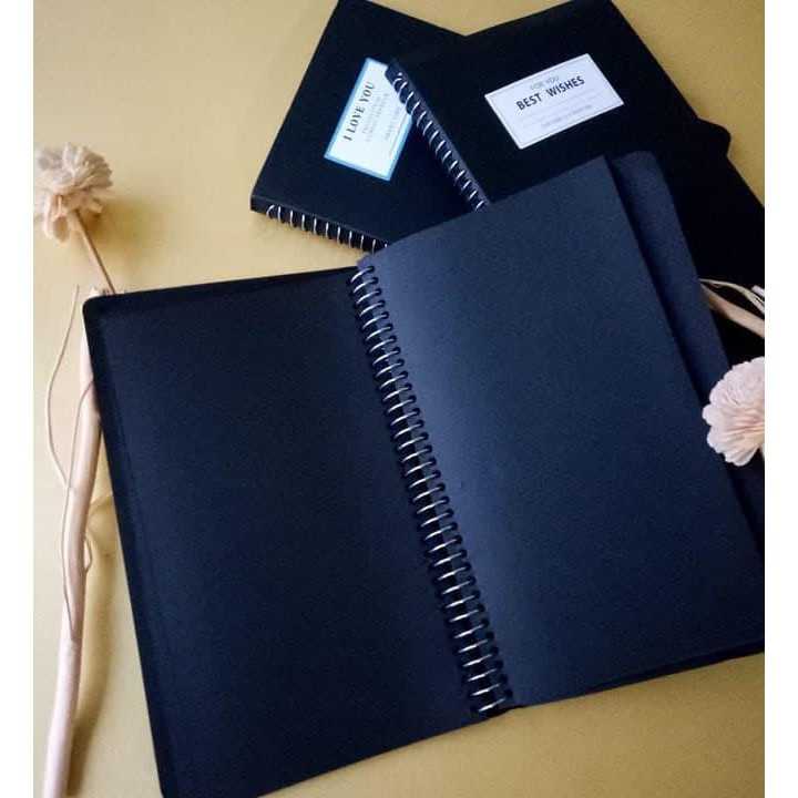 

AHHA SET MURAH: 1 BUKU Tulis Hitam Jilid Spiral 5 PEN Dong - WISHES