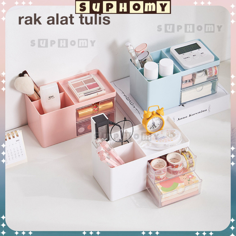 

kotak pensil Organizer stationery/Kotak Pensil Meja Laci mini aesthetic Kotak Alat Tulis Desktop Organizer Storage Tempat Alat Tulis Penyimpanan Alat Tulis