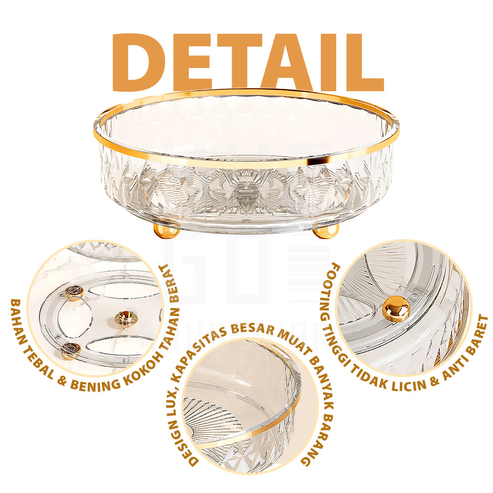 Hugo Wadah Putar Serbaguna Rak Putar Aqua Gelas Bumbu Toples Serbaguna Wadah Tray Akrilik Aesthetic