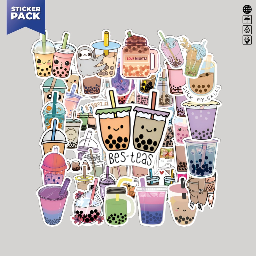 

[100PCS]Stiker Pack Stiker Minuman Boba Lucu Aesthetic Vinyl Anti Air Dekorasi Sticker Laptop Buku Journal Koper Helm Casing HP Gitar Helm Skateboard