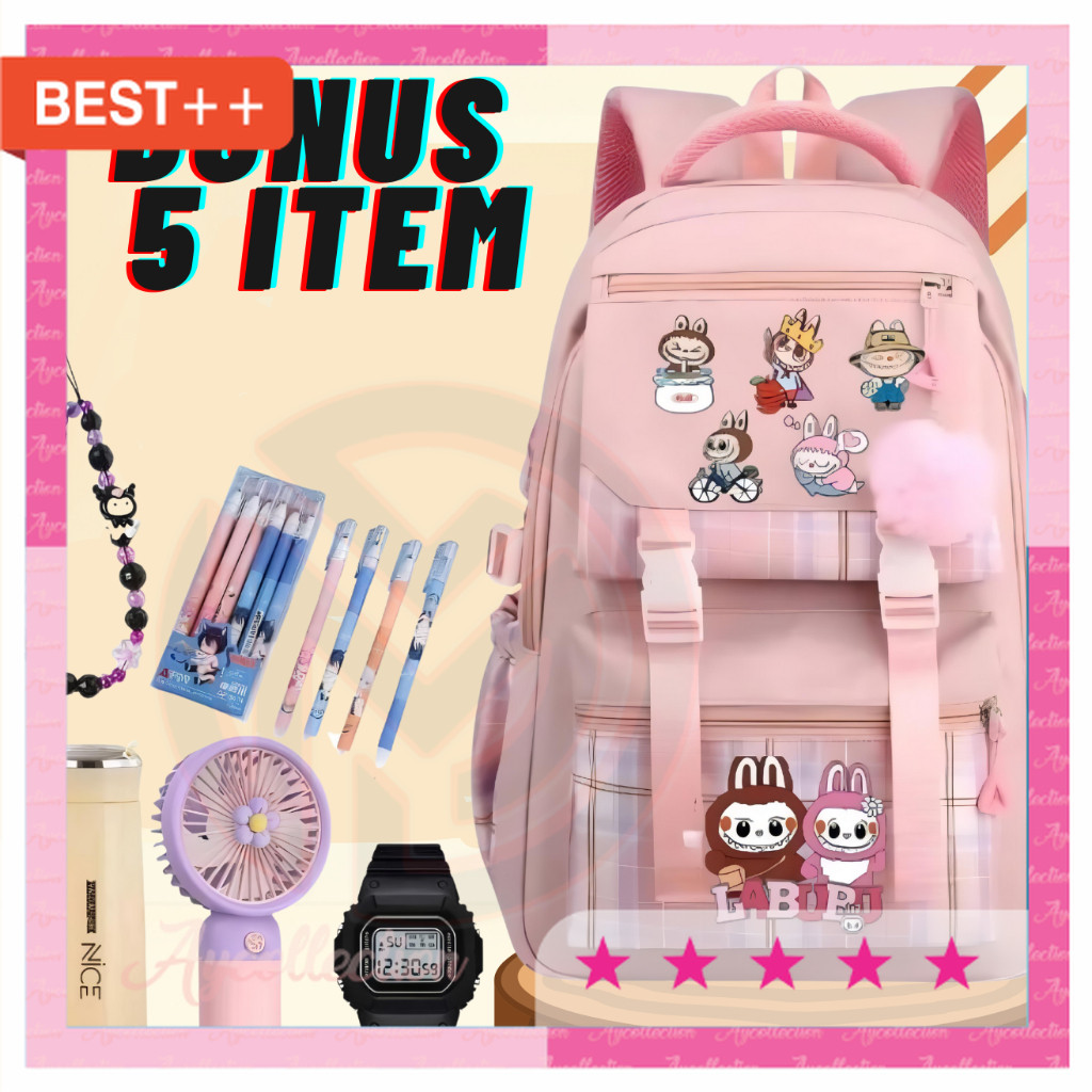 ATK PERLENGKAPAN ANAK TAS SEKOLAH MURAH PREMIUM KUAT AWET / Tas Ransel Anak Perempuan LABUBU Bags Ta