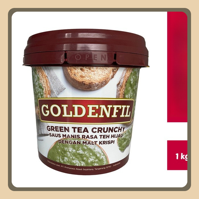 

Goldenfil Green Tea Crunchy 1 kg Selai matcha teh hijau dengan malt