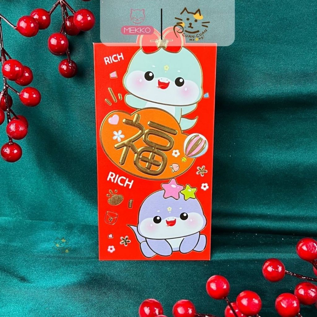 

Chandra Mekko [ISI 6 PCS] Angpao Premium Imlek 2025 Tahun Ular Panjang Depan - Angpau Sincia Panjang Shio Ular Premium