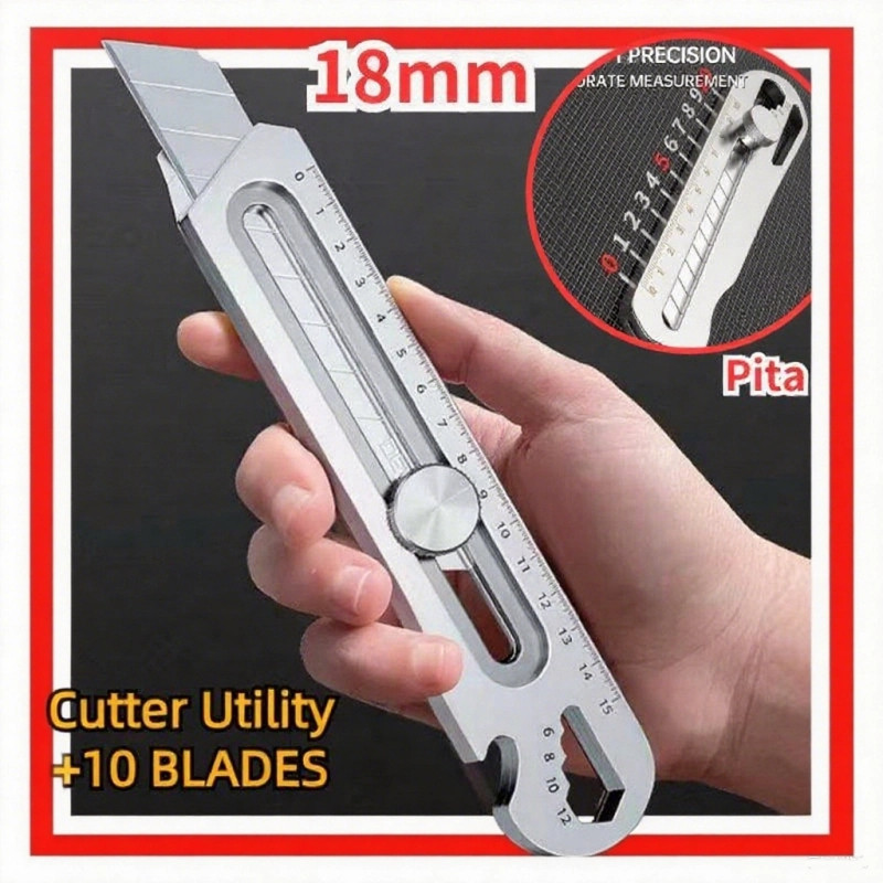 

【COD】Pisau Serbaguna 18mm/pisau Serbaguna/pisau Serbaguna/pisau Serbaguna Dengan Kunci Otomatis/pisau Tajam/pemotong Kertas/18mm