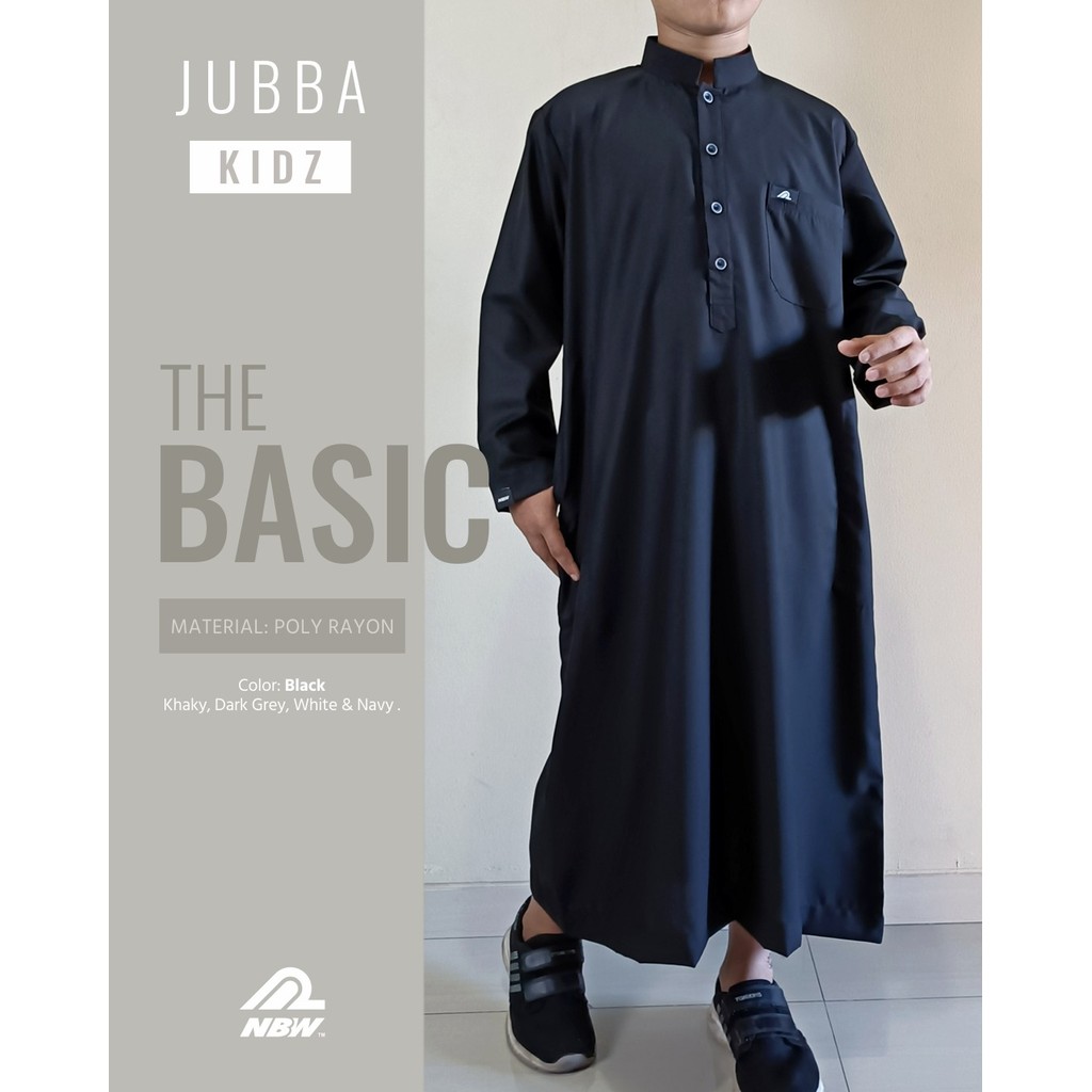 Jubah The basic Kidz Nabawi Baju Gamis Pria Bahan Poly Rayon Nyaman dan Premium - Salma Fashion Beka