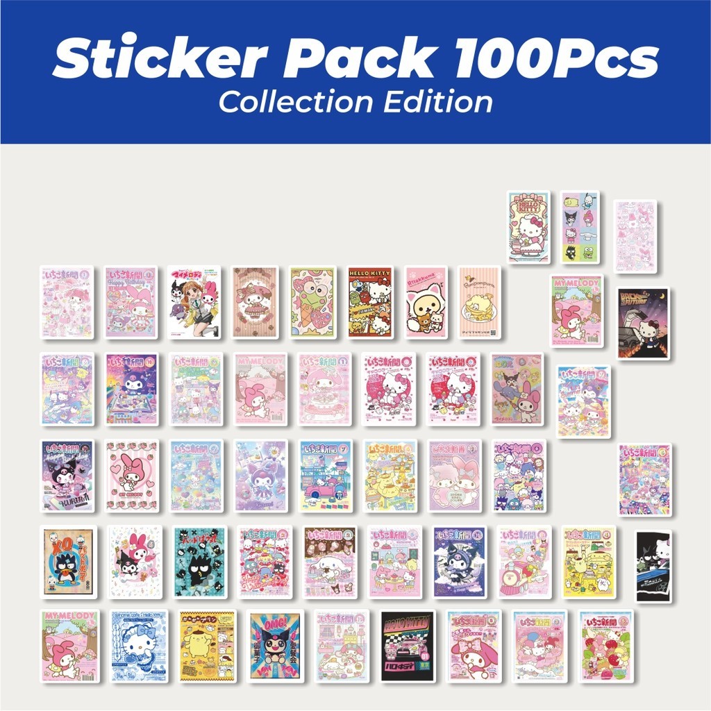 

Hot Stiker Poster Karakter Kartun Sanrio Lucu Anti Air Stikers Berperekat Waterproof Sticker Decal Buat Motor Helm Buku Journal Koper Casing HP Laptop Botol Minum