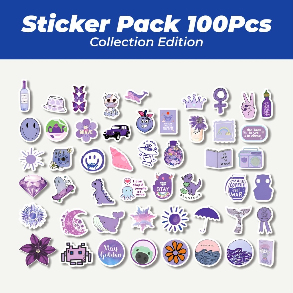 

Hot Stiker Fresh Purple Series [Seri Ungu Segar] Lucu Anti Air Stikers Berperekat Waterproof Sticker Decal Buat Motor Helm Buku Journal Koper Casing HP Laptop Botol Minum