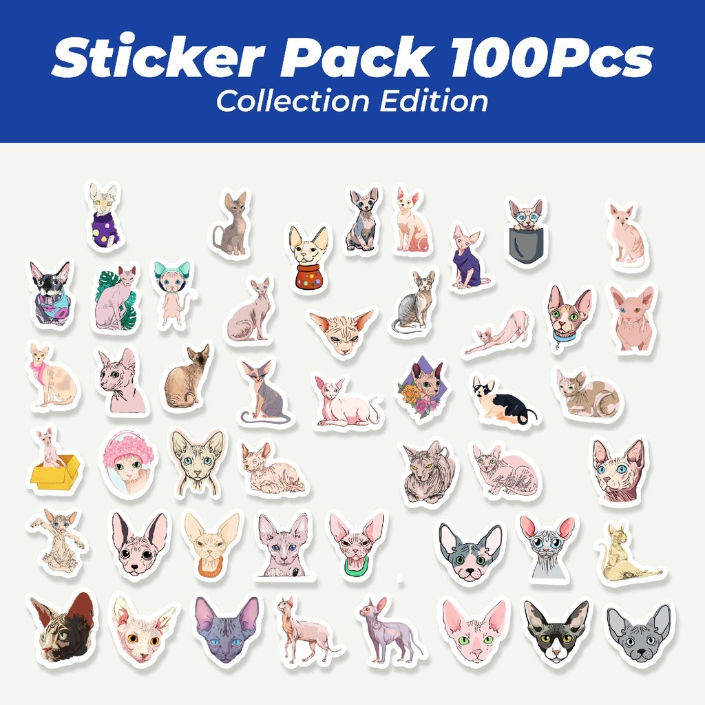 

Hot Stiker Hewan Kucing Sphinx Lucu Anti Air Stikers Berperekat Waterproof Sticker Decal Buat Motor Helm Buku Journal Koper Casing HP Laptop Botol Minum