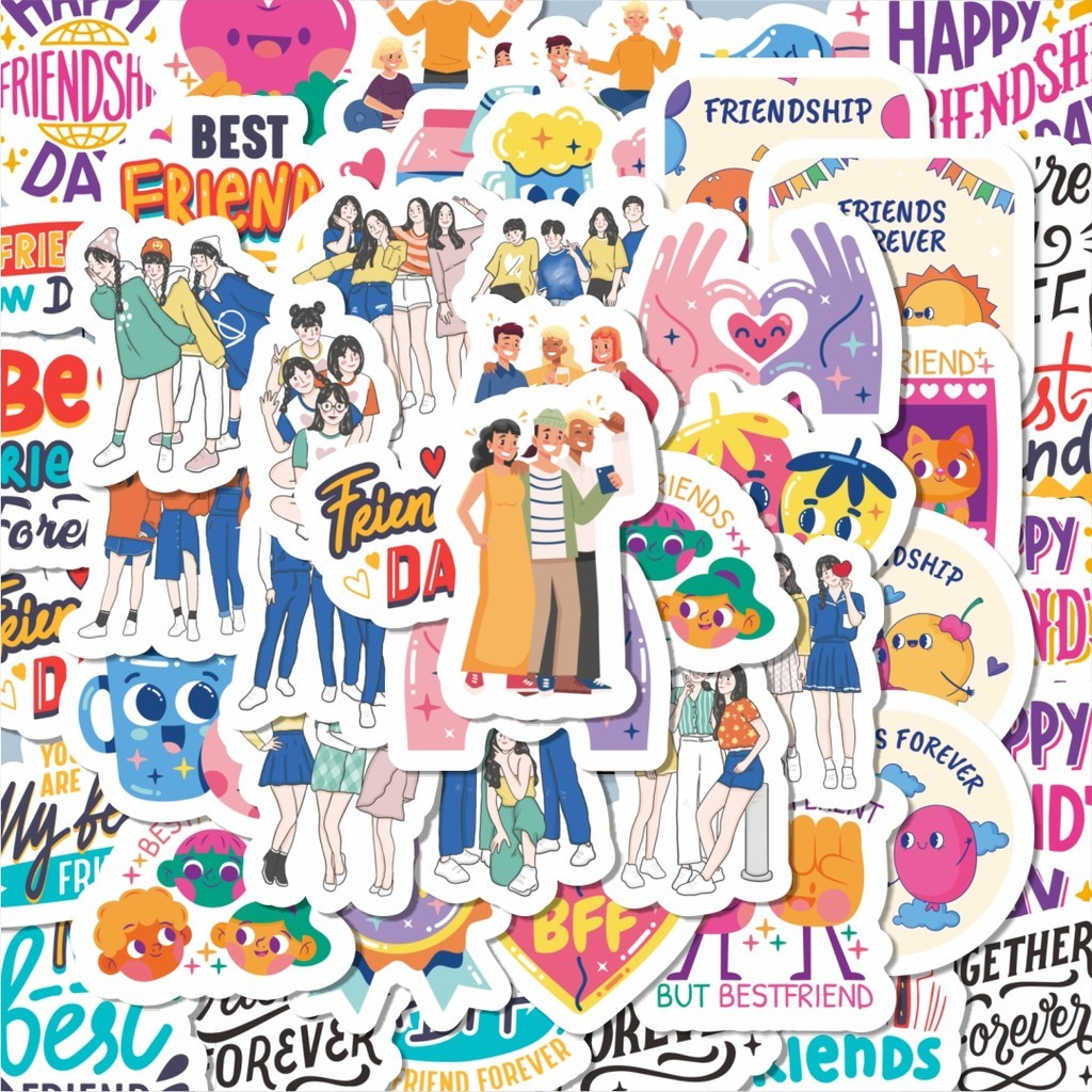 

100PCS Lucu Stiker Persahabatan Aesthetic Stiker Aesthetic Stiker Anti Air Stikers Berperekat Waterproof sticker decal buat Motor Helm Buku Journal Koper Casing HP Laptop Botol Minum Hadiah anak