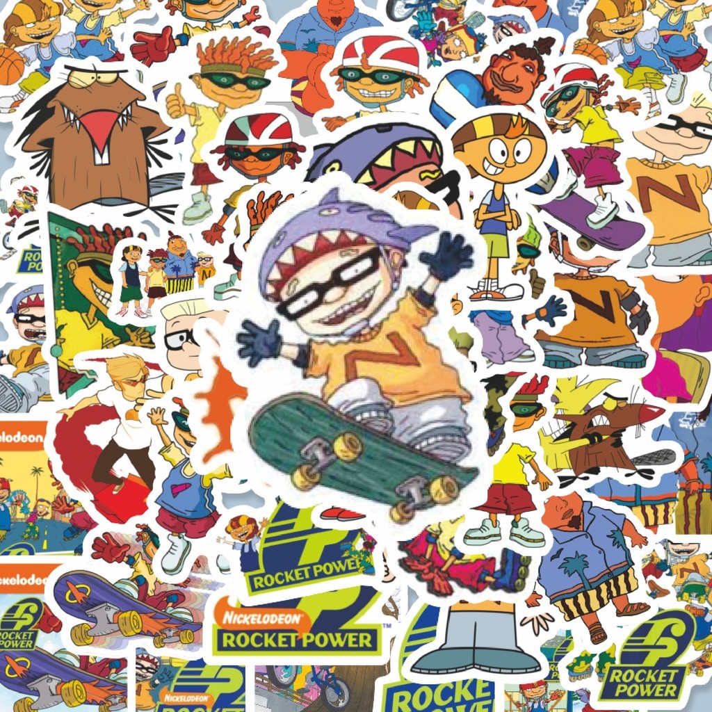 

100PCS Lucu Sticker Kartun Rocket Power Sticker Dekorasi Lucu Kreatif untuk Notebook, Skateboard, HP