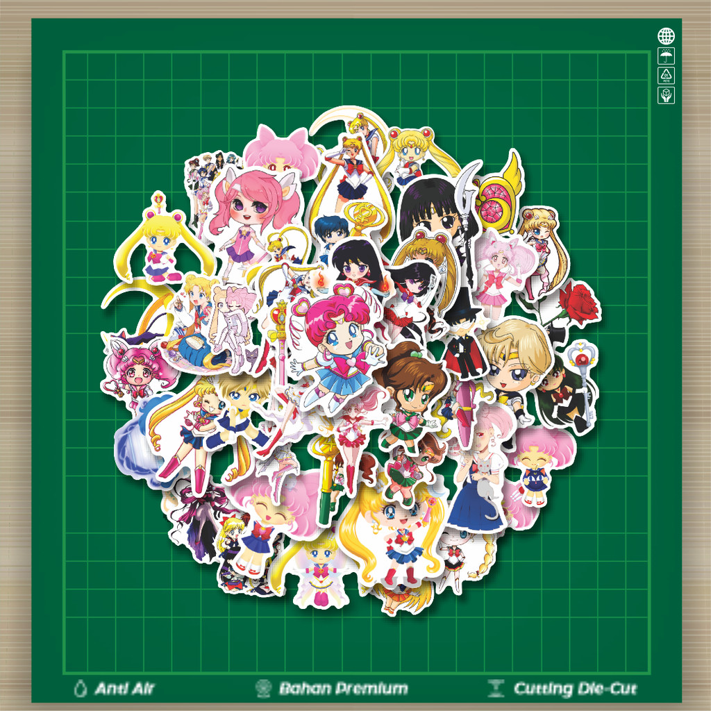 

HOT 50 PCS STIKER Sticker Anime Sailor Moon Stiker Fashion Cars Decal Dingin Kartu Album Custom Vinyl Anti Air- Sticker Aesthetic Buku Journal Koper Casing HP Tablet Laptop Helm Motor Botol Minum