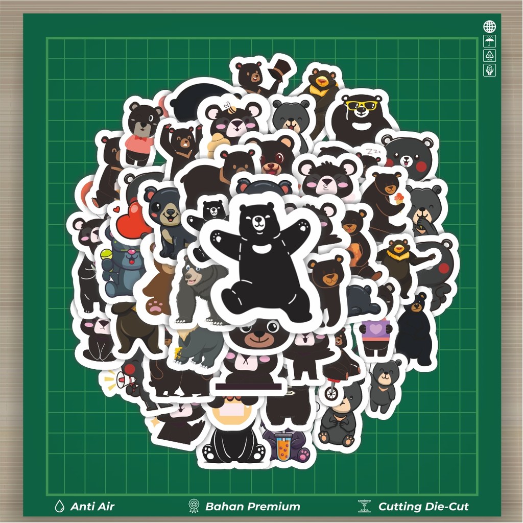 

HOT 50 PCS STIKER Sticker Hewan Beruang Hitam Stiker Fashion Cars Decal Dingin Kartu Album Custom Vinyl Anti Air- Sticker Aesthetic Buku Journal Koper Casing HP Tablet Laptop Helm Motor Botol Minum