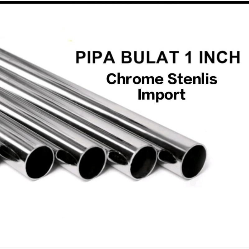 

Pipa bulat Chrome stenlis 150 cm Diamter 1.5x3.0MM Untuk Diplay Gantungan Dinding Dll.