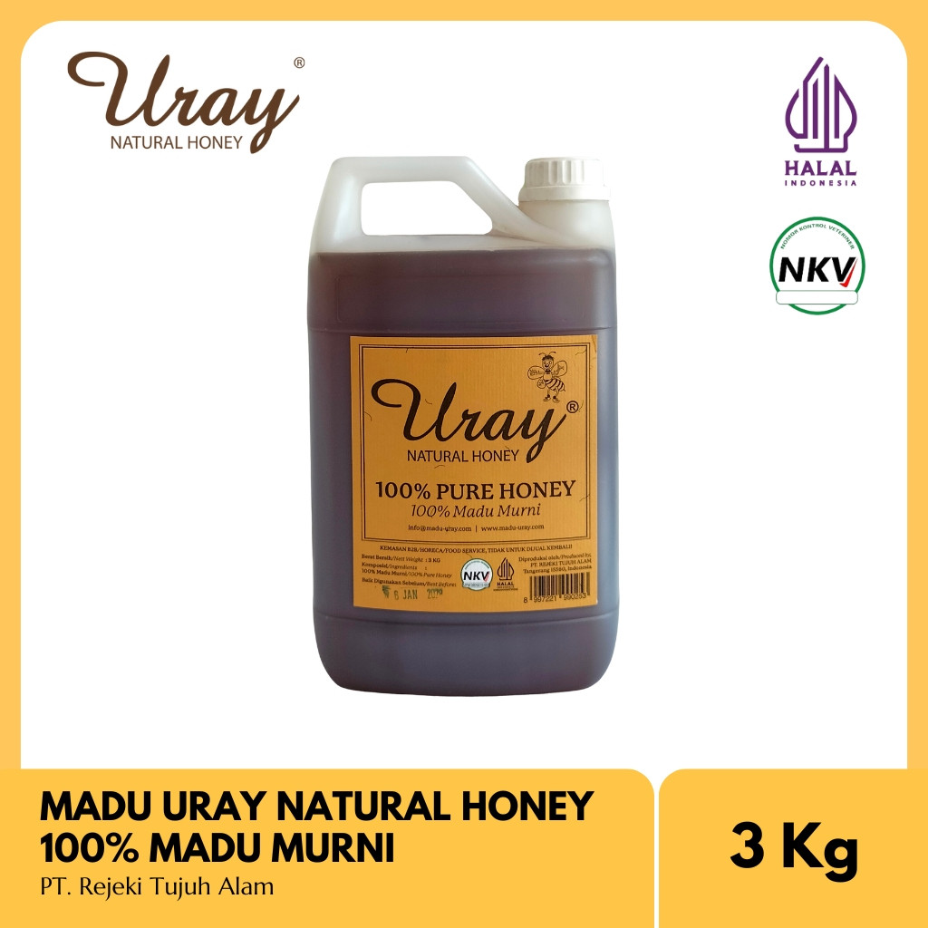 

Madu Uray Natural Honey 3 Kg Jerigen Kemasan Horeka