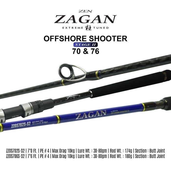 Joran spinning ZEN ZAGAN OFFSHORE SHOOTER stage II Light popping - ZZ0S702-S2 - ZZ0S702-S2