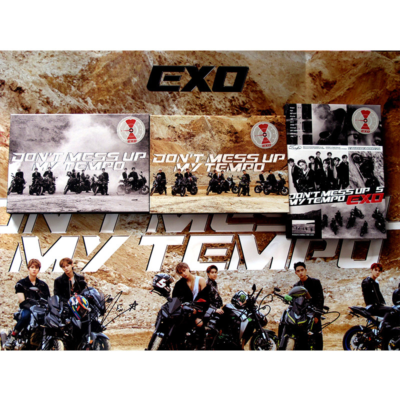 hand signed EXO autographed 5th album DON`T MESS UP MY TEMPO K-POP 112018