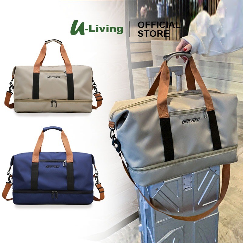 U-Living Tas Travel Duffel Tas Koper BEICHAO Tas Olahraga Gym Dengan Selempang Dan Kantong Sepatu An