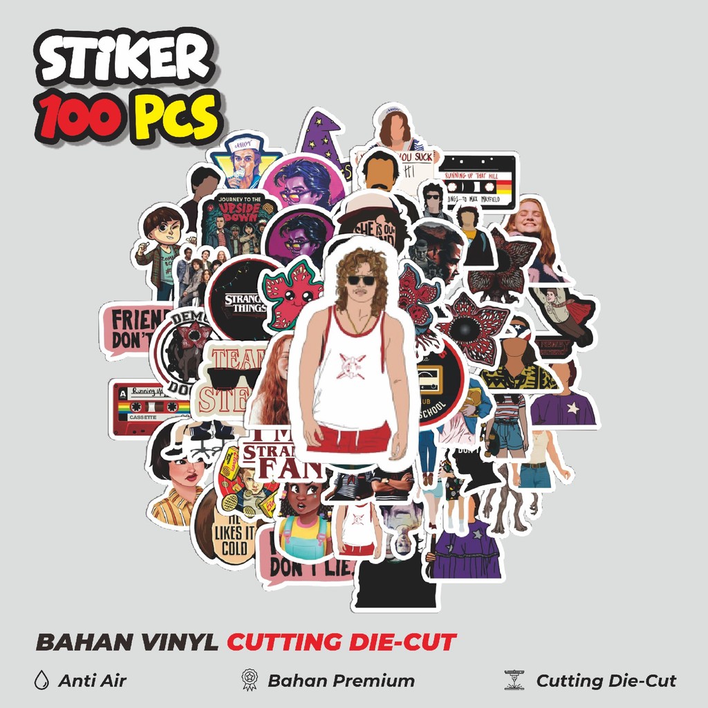 

Terbaru! 50 pcs Stiker ★ Stranger Things v3 Dekorasi Lucu Kreatif untuk Notebook, Skateboard, HP