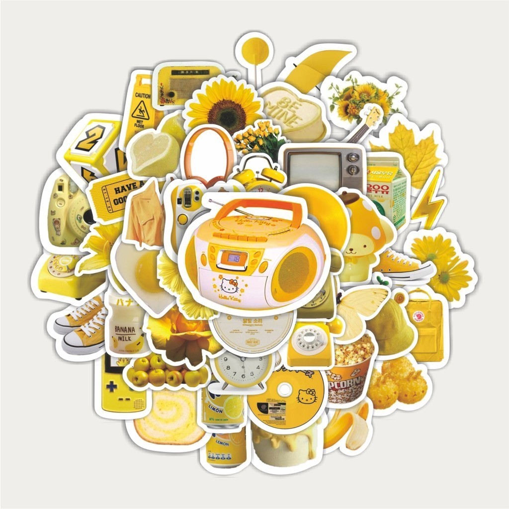 

Sticker Pack Stiker INS Style Yellow | Sticker TUMBLR | Stiker LAPTOP KOPER HELM