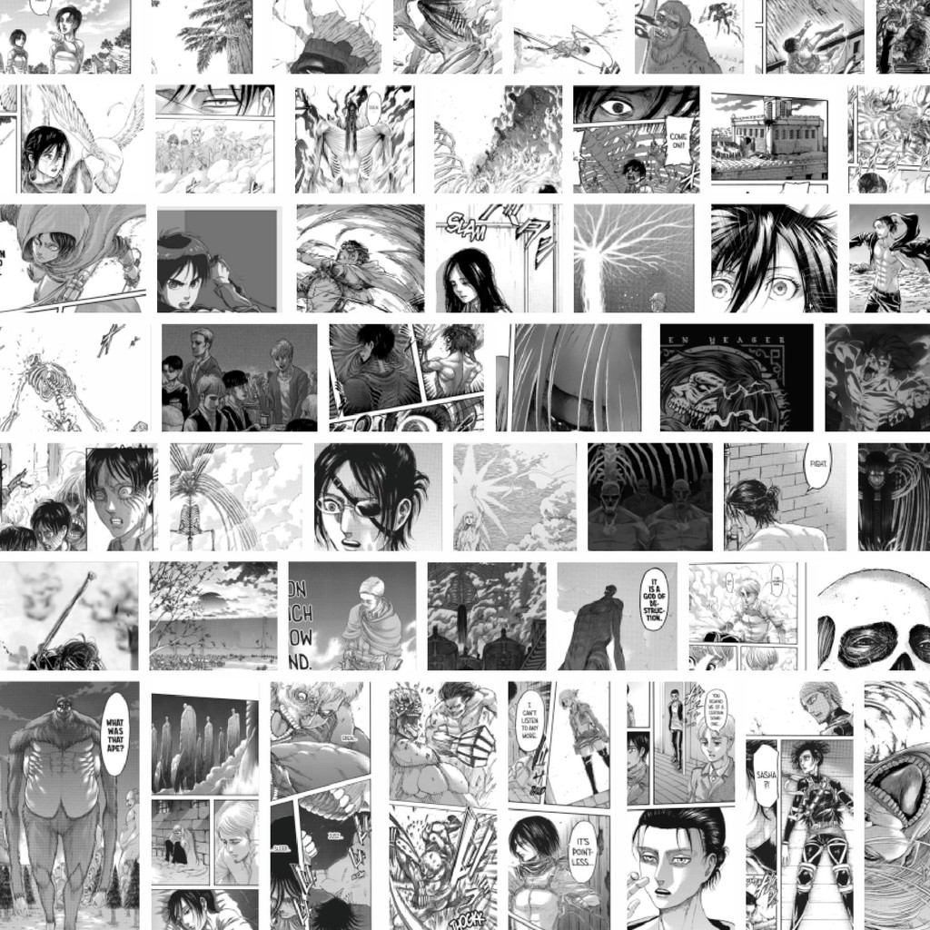 

Stiker Cutting Pack Stiker Komik Attack On Titan B&W Isi 100Pcs Series Aesthetic Lucu Keren Untuk Koper Bahan Vynil