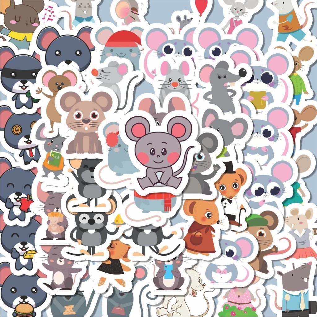 

100PCS Lucu Sticker Hewan Tikus Lucu Anti Air Stikers Berperekat Waterproof Sticker Decal Buat Motor Helm Buku Journal Koper Casing HP Laptop Botol Minum