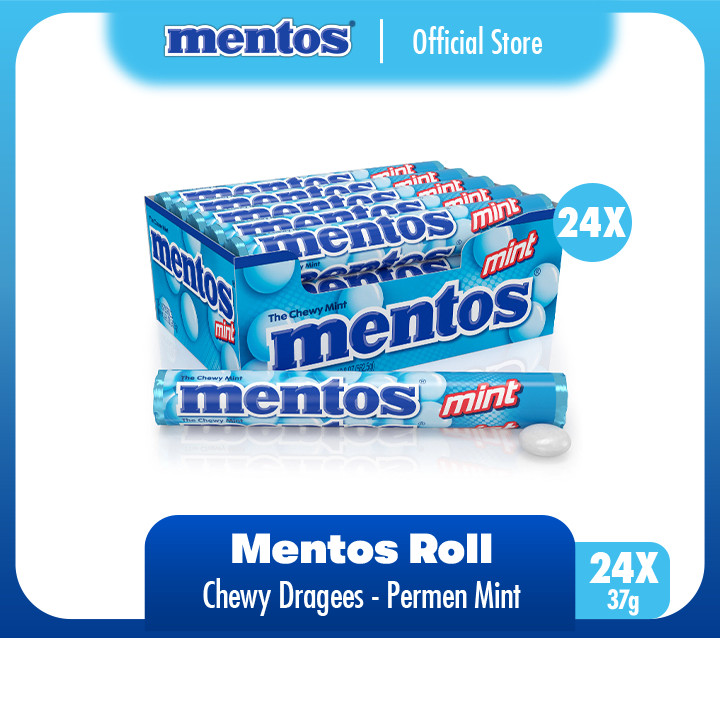 

Mentos Chewy Dragees Mint Roll 888g - Permen Mint (1 Box)
