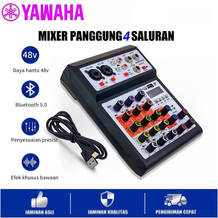 YAMAHA Mixer MG04BT/MG07BT 4 Channel Audio Mini Rekaman Langsung Bluetooth Terhubung ke Komputer/Pon
