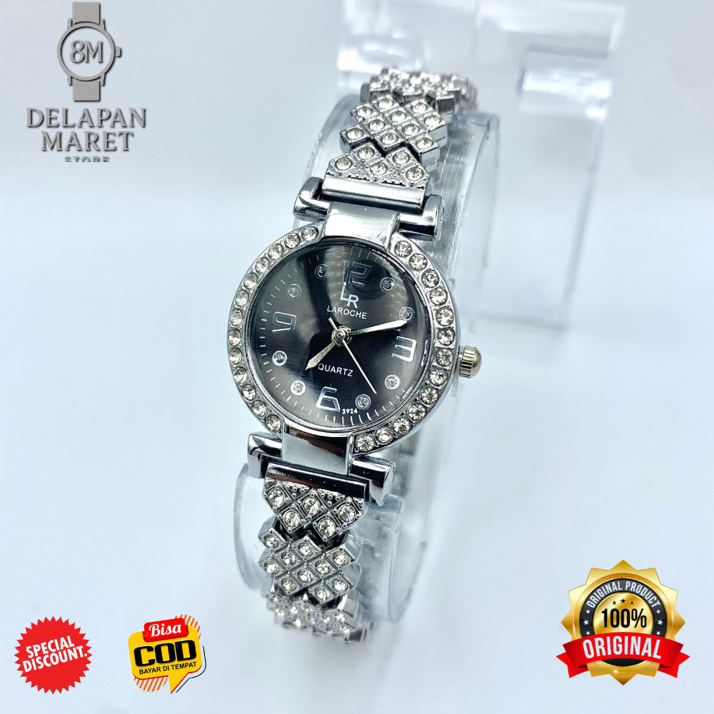 DELMART Jam Tangan Permata Mewah WANITA Jam Fashion Import LAROCHE Jam Import Berkualitas LR39063 Hi